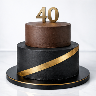 Торт на юбилей 40 лет черный