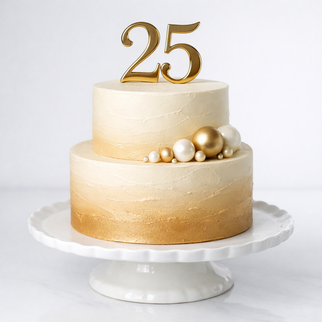 Торт на юбилей 25 лет золотой