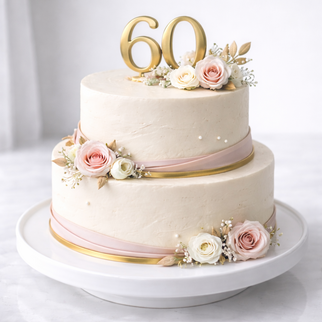 Торт на юбилей 60 лет с розами
