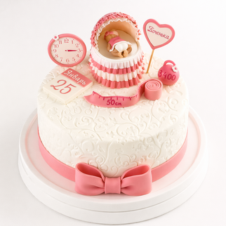 Торт для новорожденной девочки