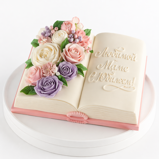 Торт книга 3Д на юбилей женщине маме