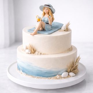 Торт отпуск море с девушкой