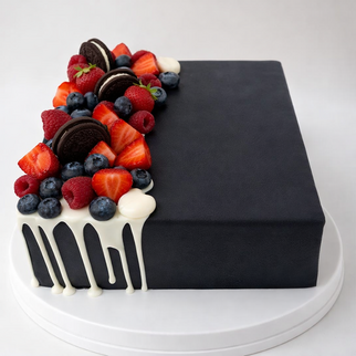 Торт мужчине квадратный с ягодами и орео