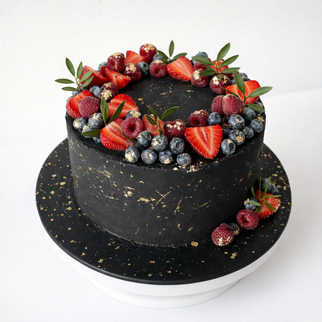 Торт мужчине с малиной клубникой и голубикой
