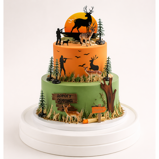 Торт с оленями для охотника