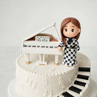 Торт девушка с роялем