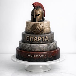 Торт Спарта исторический в брутальном каменном стиле