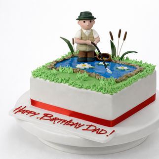 Торт для рыбака с удочкой