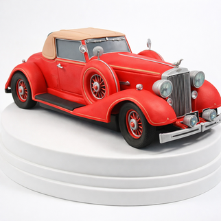 Торт с красным ретро автомобилем 3Д