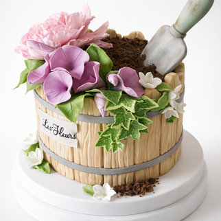 Торт кашпо с цветами