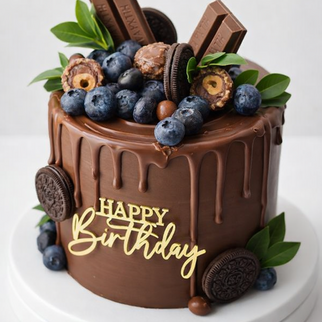 Торт шоколадный с голубикой и бельгийским шоколадом