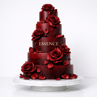Торт 5 ярусов большой юбилейный красный с розами