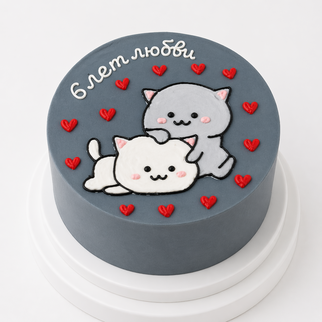 Бенто торт на 6 лет любви — нежный десерт для вашей годовщины