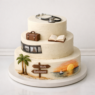 Торт для медика в отпуске 3 яруса