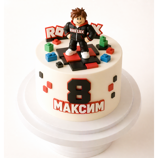Торт Роблокс с фигуркой и цифрой 8