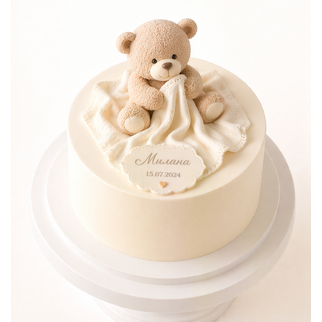 Торт с мишкой и пледом