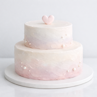 Торт розовый с сердцем