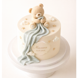 Торт с мишкой и пледом