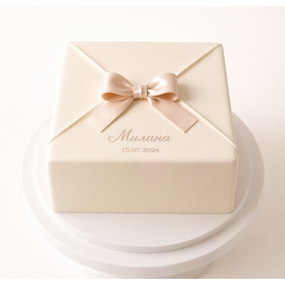 Торт в виде подарочной коробки с бантом