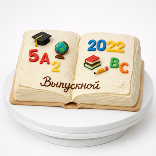 Торт книга на выпускной с классом и датой