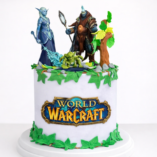 Торт World of Warcraft с персонажами и лианами