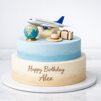Торт глобус и самолет