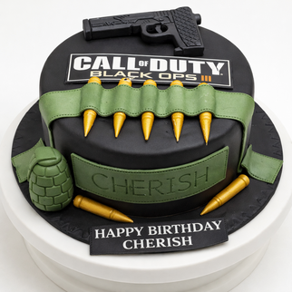 Торт Call of Duty с оружием и патронами