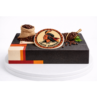 Торт с кофейной тематикой и логотипом