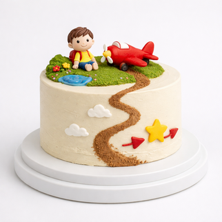 Торт с мальчиком и самолётом