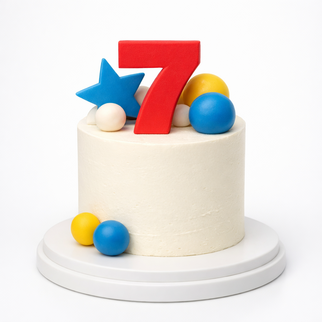Торт на 7 лет с цифрой и шарами