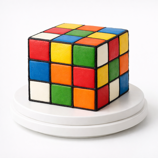 Торт в виде кубика Рубика с хаотичной раскладкой