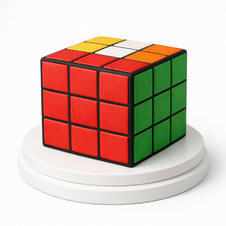 Торт в виде кубика Рубика с цветными гранями