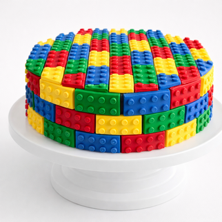 Торт в стиле конструктора из цветных блоков