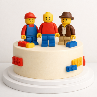 Торт с фигурками в стиле конструктора