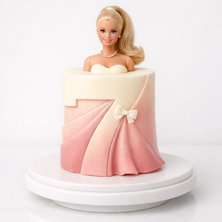 Торт Барби с драпировкой и бантом