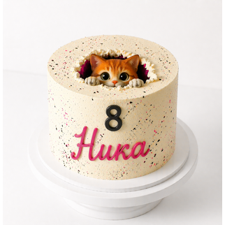 Торт с котёнком из отверстия на 8 лет