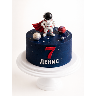 Торт космос с астронавтом и планетами на 7 лет