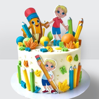 ? Торт на 1 сентября. Мальчик и карандаши. Торт на день учителя