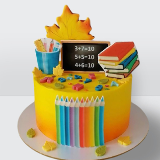 ? Торт на 1 сентября. Учебники и карандаши. Торт на день учителя