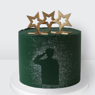 0 Торт милитари для мужчин зеленый со звездами