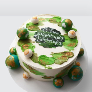 ? Торт милитари для мужчин на 23 февраля зеленый , с надписью и шарами