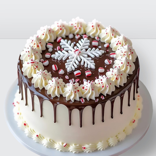 ? Торт на Новый год со снежинкой, облитый шоколадом