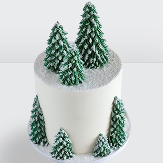 ? Торт на Новый год с фигуркой и елочкой, сказочный лес
