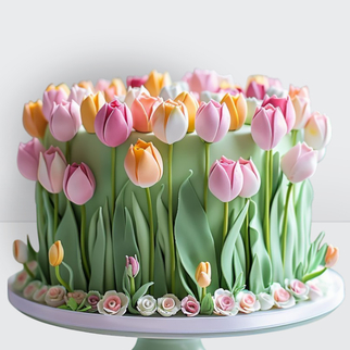 0 Торт тюльпаны