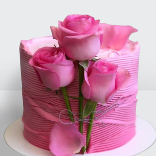 0 Торт с живыми розами