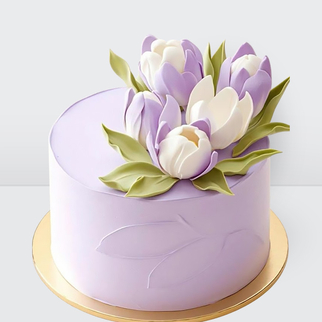 0 Торт тюльпаны сиреневый