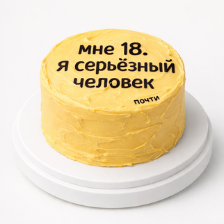 Бенто торт на 18 лет с надписью «я серьёзный человек»