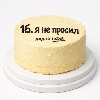 Бенто торт на 16 лет с надписью «я не просил»