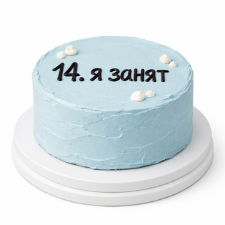 Бенто торт на 14 лет с надписью «я занят»