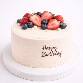 Бенто торт с ягодами и надписью «Happy Birthday»